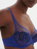 Soutien-gorge avec armature décolleté plongeant - Bleu électrique