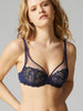 Soutien-gorge triangle emboitant décolleté plongeant - Bleu Nuit