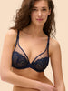 Soutien-gorge avec armatures décolleté plongeant - Saphir