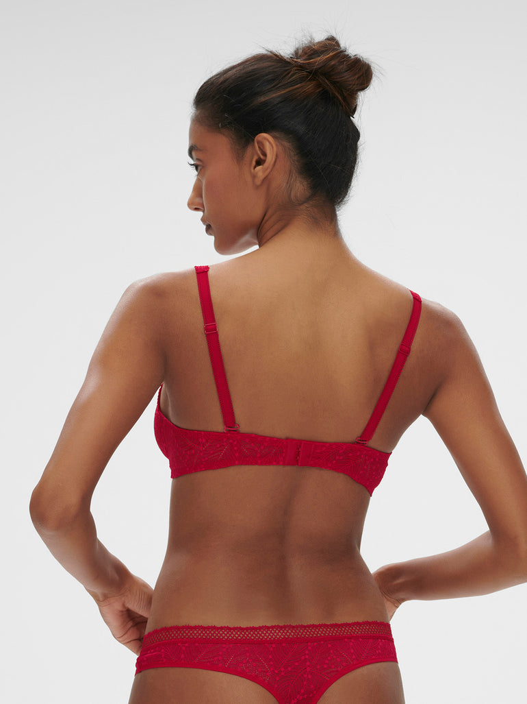 Soutien-gorge sans-armatures structuré - Rubis/rose