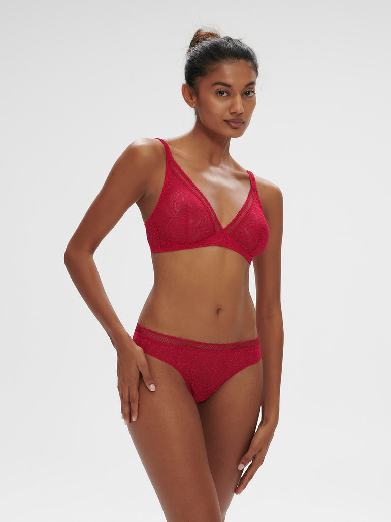 Soutien-gorge sans-armatures structuré - Rubis/rose