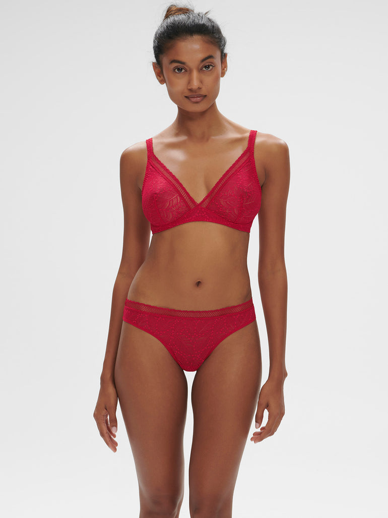 Soutien-gorge sans-armatures structuré - Rubis/rose