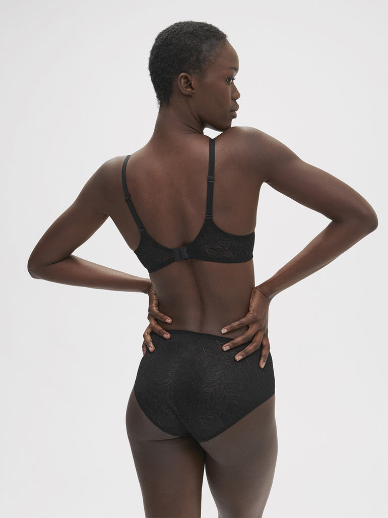 Soutien-gorge avec armatures moulé décolleté plongeant - Noir