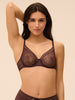 Soutien-gorge avec armatures moulé décolleté plongeant - Brun Foncé
