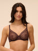 Soutien-gorge avec armatures moulé décolleté plongeant - Brun Foncé