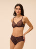 Soutien-gorge avec armatures moulé décolleté plongeant - Brun Foncé
