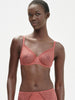 Soutien-gorge avec armatures moulé décolleté plongeant - Rose Texas