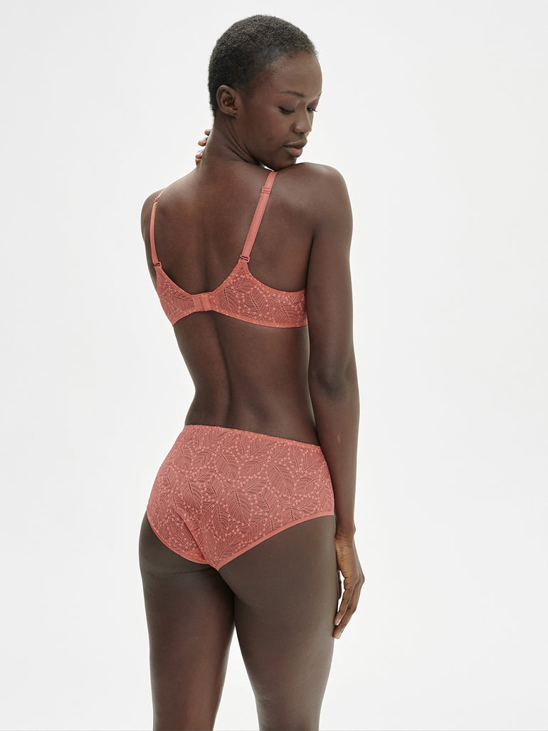 Soutien-gorge avec armatures moulé décolleté plongeant - Rose Texas