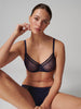 Soutien-gorge avec armatures moulé décolleté plongeant - Minuit