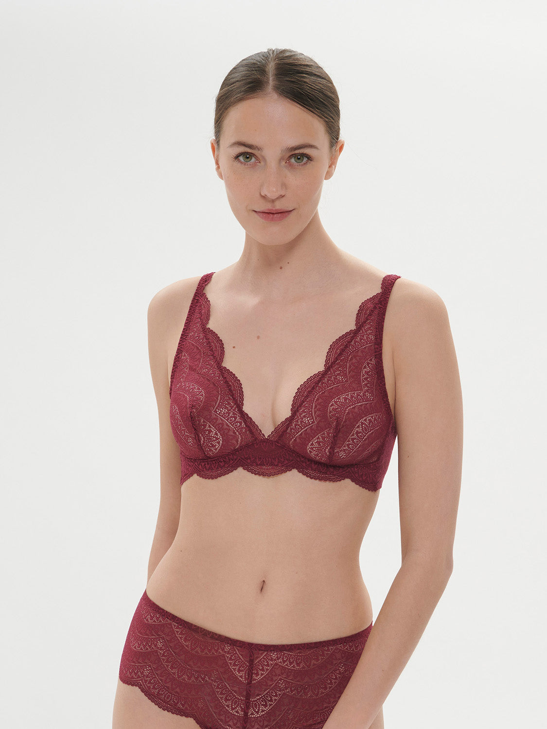 Soutien-gorge triangle sans-armatures - Rouge Spinelle