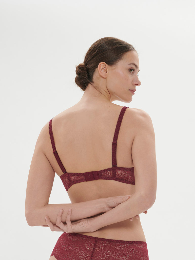 Soutien-gorge triangle sans-armatures - Rouge Spinelle