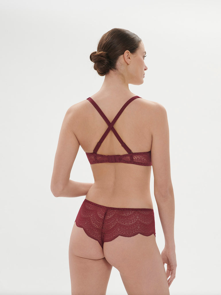 Soutien-gorge triangle sans-armatures - Rouge Spinelle