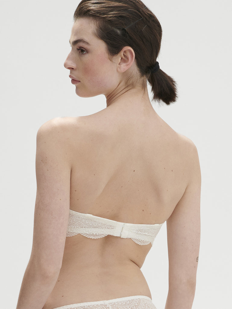 Soutien-gorge sans-bretelles décolleté plongeant - Naturel