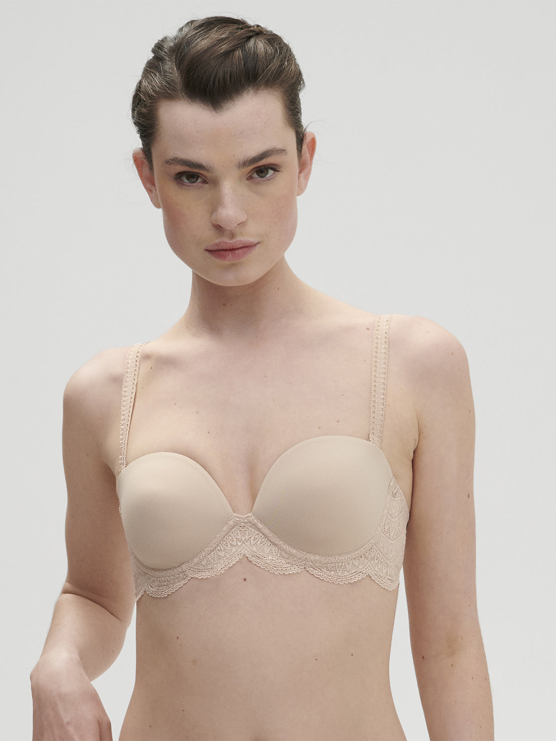 Soutien-gorge sans-bretelles décolleté plongeant - Peau Rosée