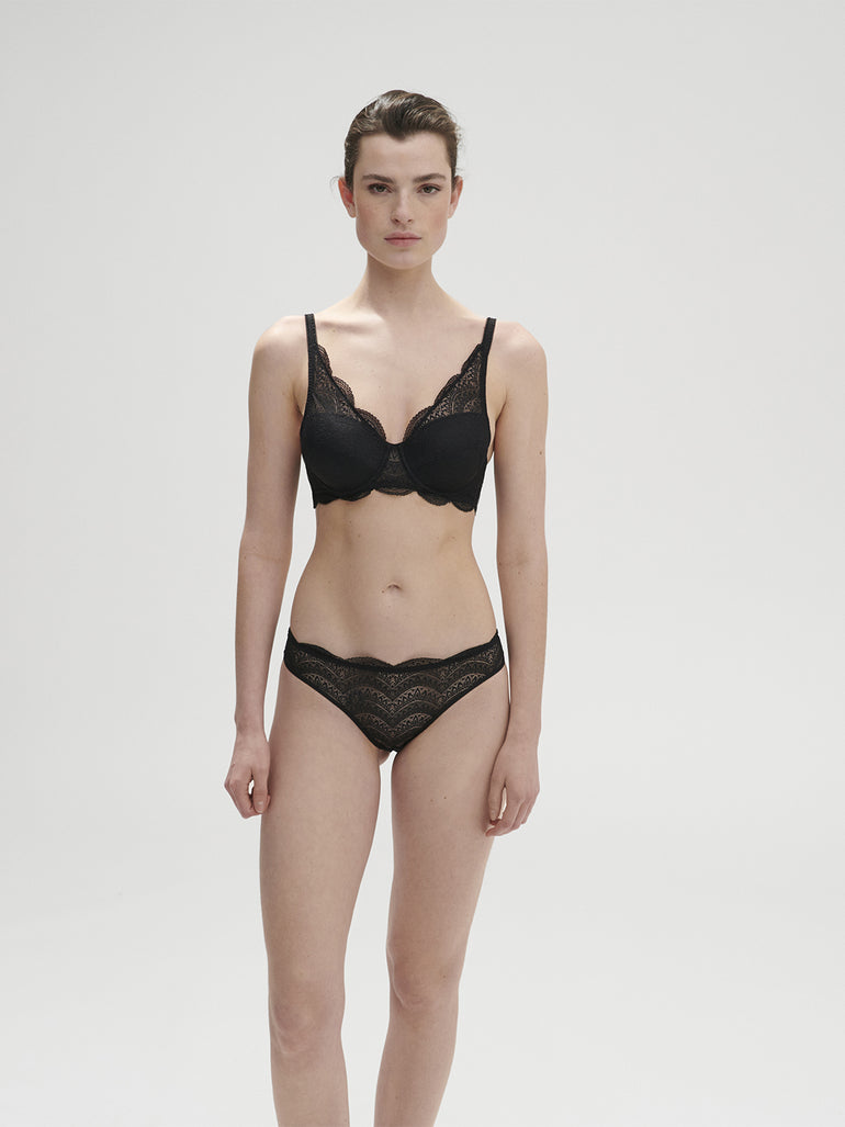 Soutien-gorge décolleté carré en spacer 3D - Noir