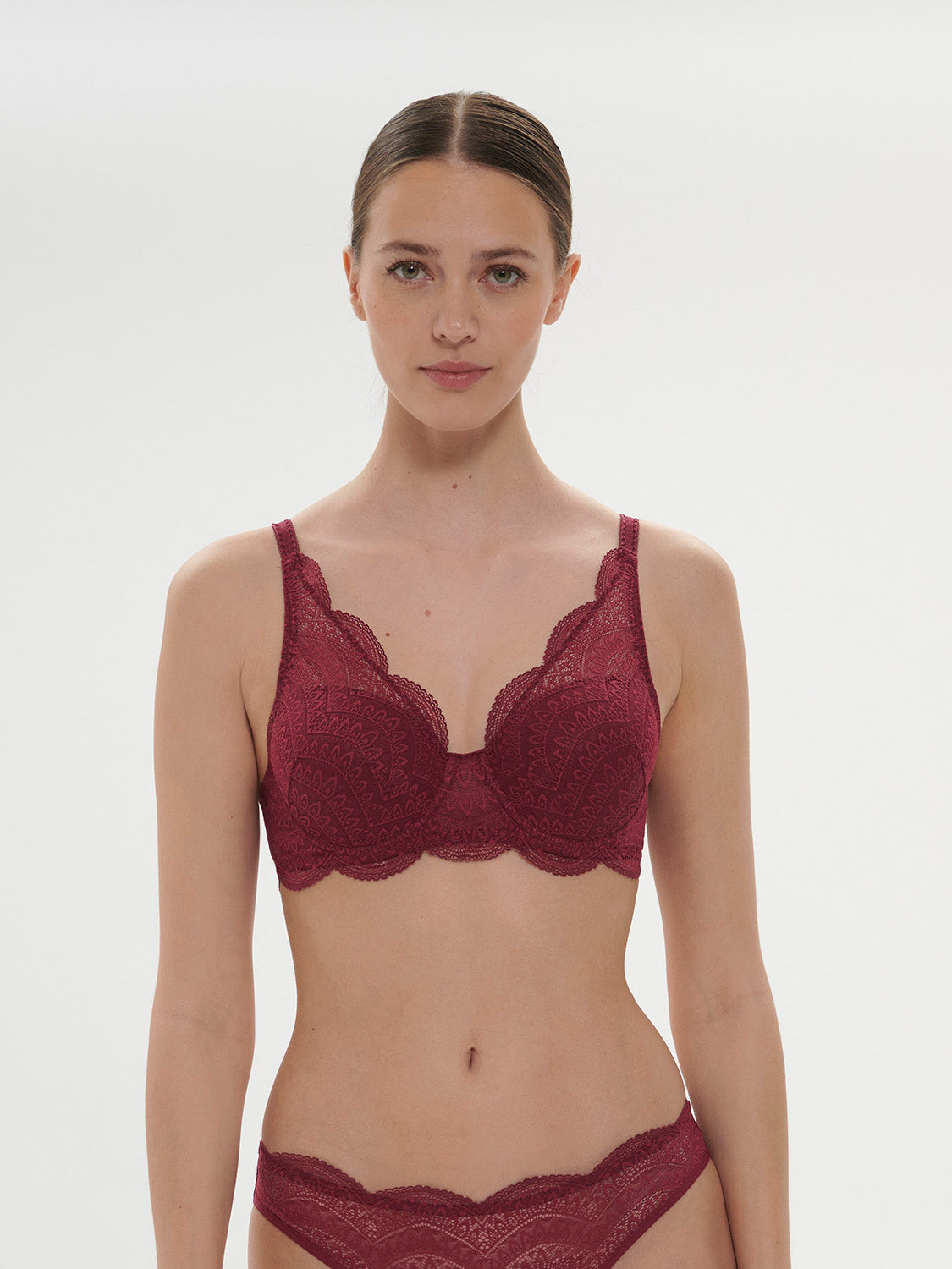 Soutien-gorge décolleté carré en spacer 3D - Rouge Spinelle