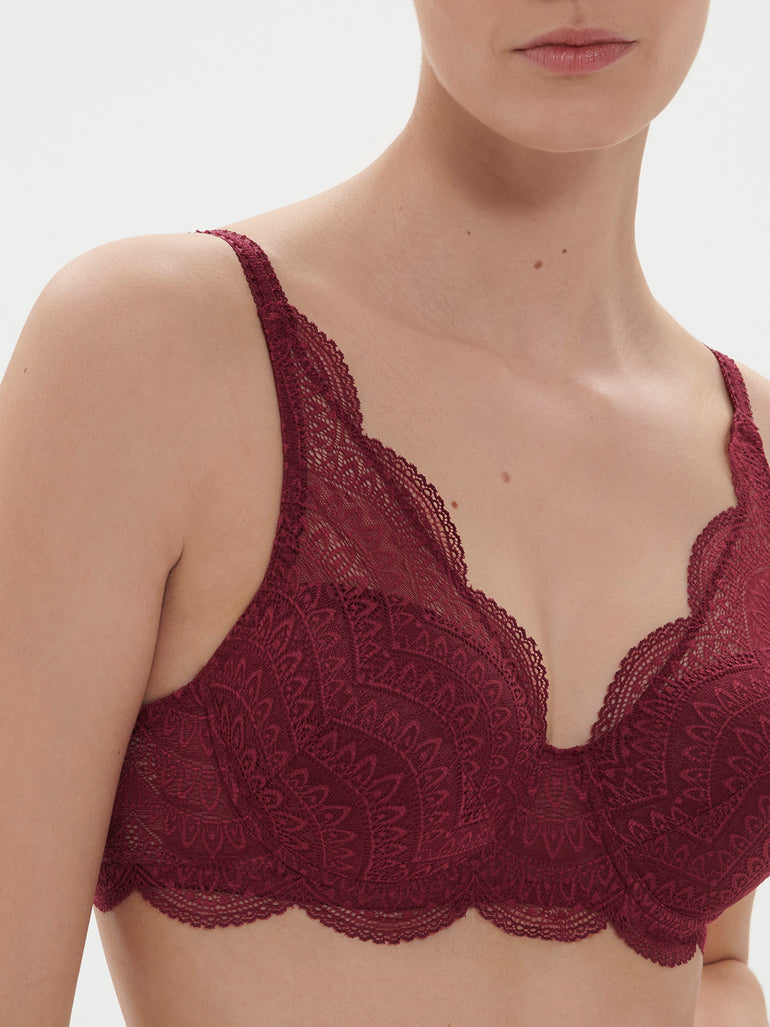 Soutien-gorge décolleté carré en spacer 3D - Rouge Spinelle