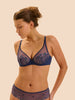 Soutien-gorge avec armature décolleté plongeant - Bleu Rainbow