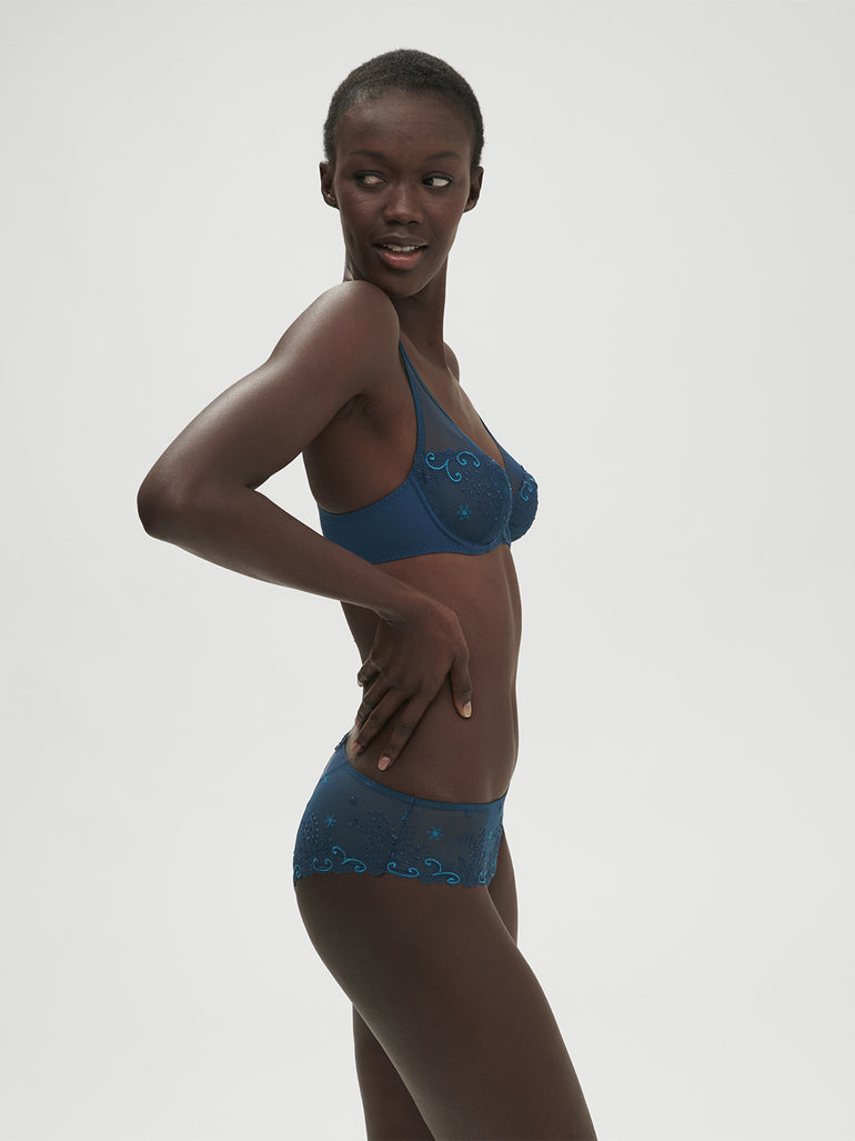 Soutien-gorge avec armatures décolleté plongeant - Bleu Prestige