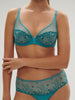 Soutien-gorge avec armature décolleté plongeant - Bleu Atoll