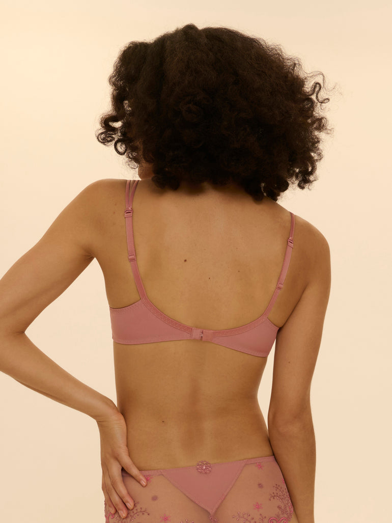Soutien-gorge décolleté carré en spacer 3D - Rose Fumé