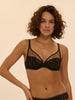 Soutien-gorge triangle emboitant décolleté plongeant - Noir