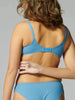 Soutien-gorge triangle emboitant décolleté plongeant - Bleu jeans