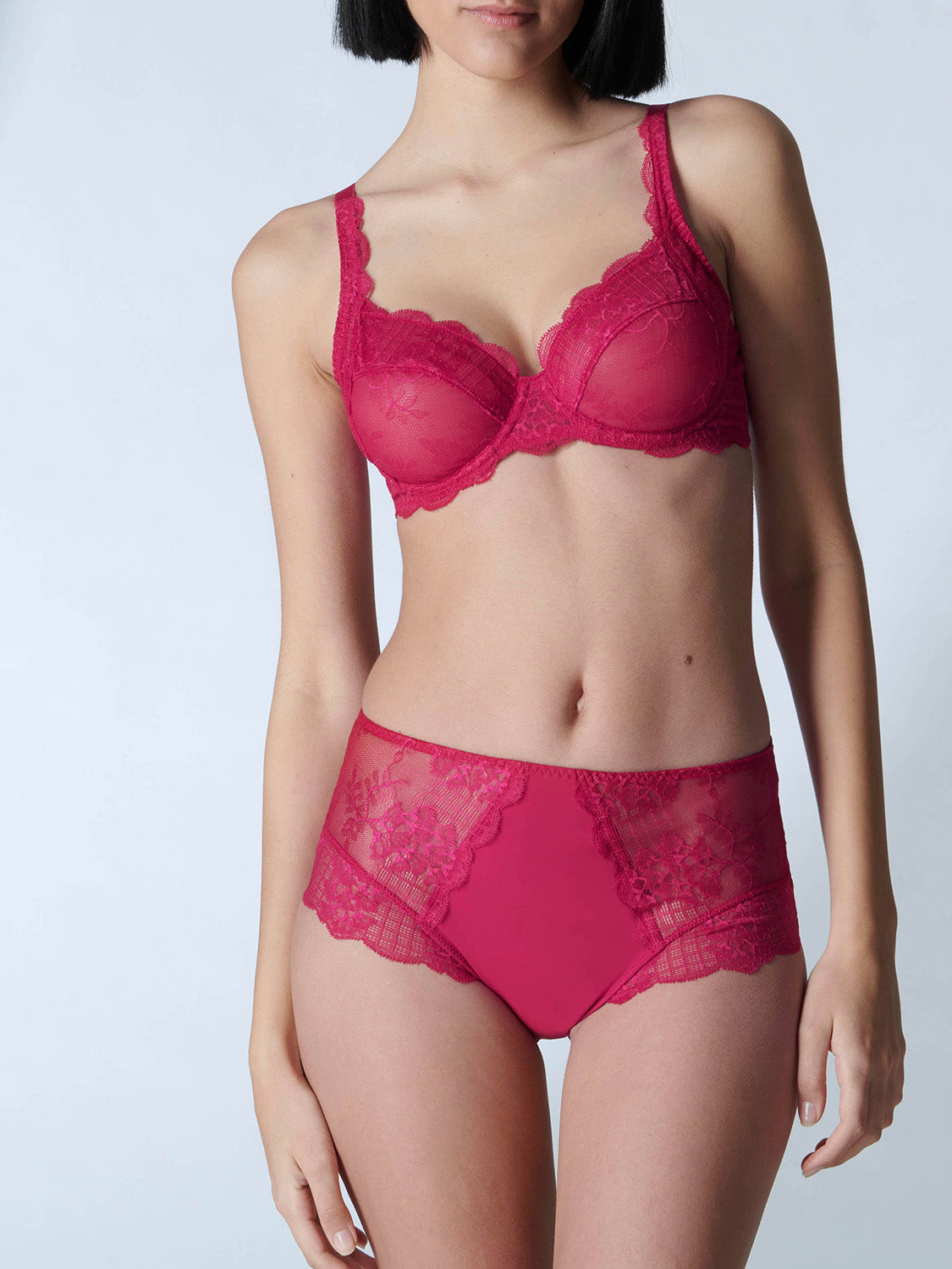 Soutien-gorge avec armature decollete carre - Cranberry