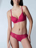 Soutien-gorge emboitant décolleté plongeantt - Cranberry