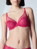 Soutien-gorge triangle emboitant décolleté plongeant - Cranberry