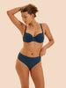 Hoge taille slip - Petrolblauw
