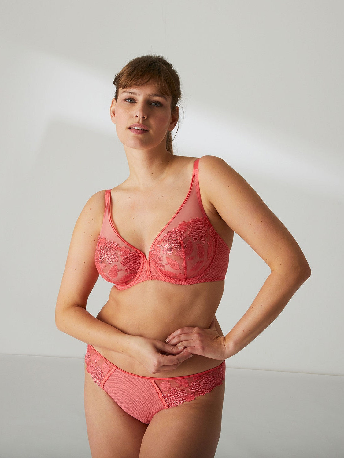 Soutien-gorge triangle emboitant décolleté plongeant - Papaye