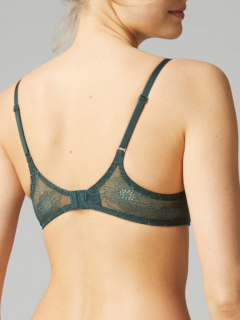 Soutien-gorge triangle emboitant décolleté plongeant - Vert agate