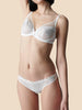 Soutien-gorge triangle emboitant décolleté plongeant - Naturel