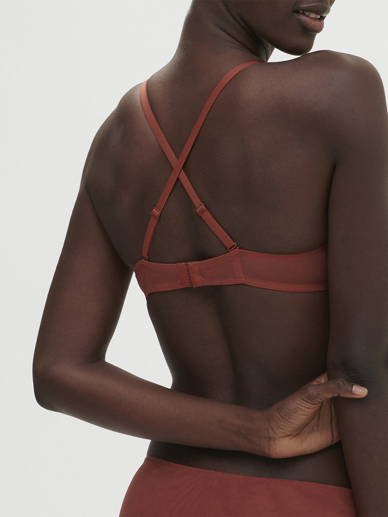 Soutien-gorge avec armatures décolleté plongeant - Terre de Sienne