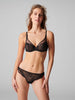 Soutien-gorge triangle emboitant décolleté plongeant - Noir