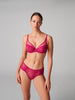 Soutien-gorge triangle emboitant décolleté plongeant - Framboise