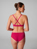 Soutien-gorge triangle emboitant décolleté plongeant - Framboise