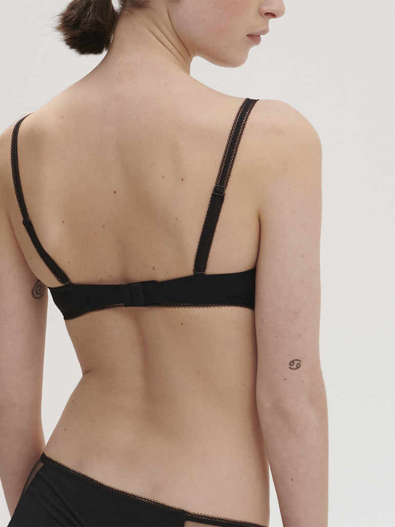 Soutien-gorge avec armatures décolleté plongeant - Noir