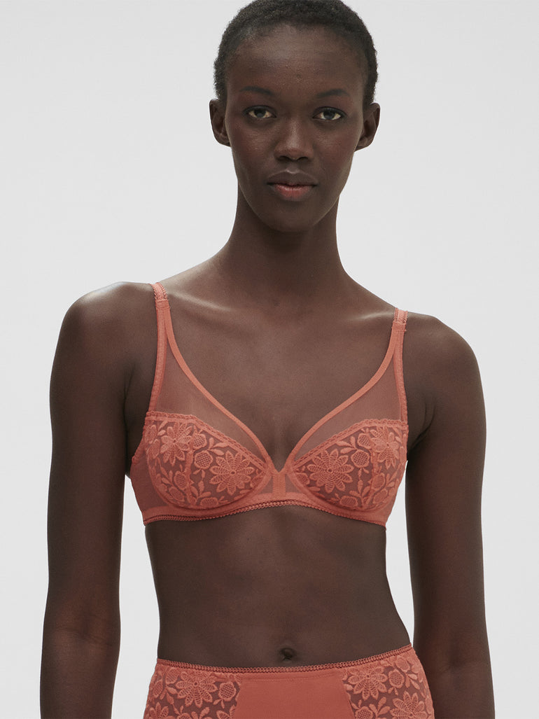 Soutien-gorge avec armatures décolleté plongeant - Rose Texas