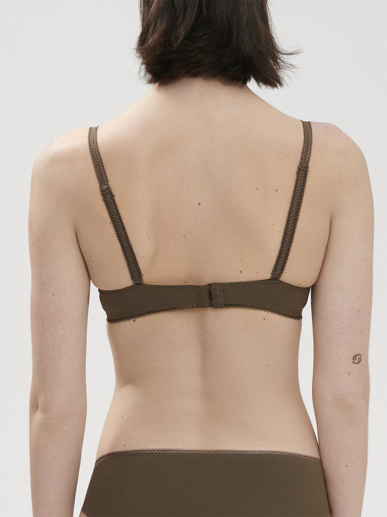 Soutien-gorge avec armatures décolleté plongeant - Vert Nomade