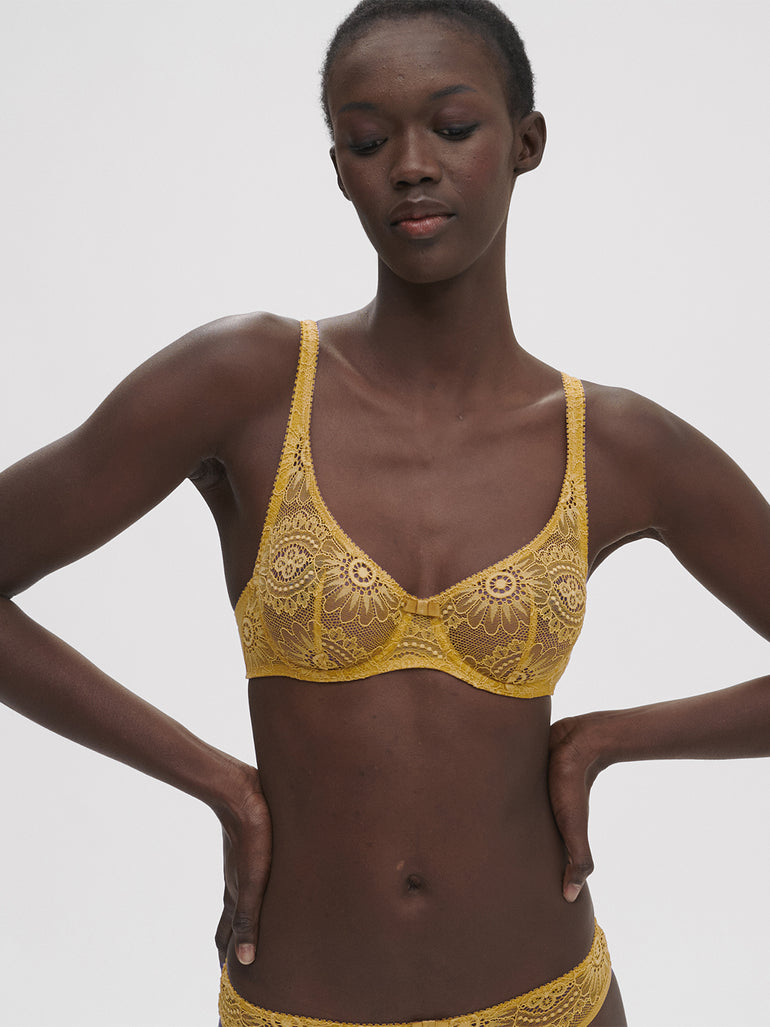 Soutien-gorge armatures décolleté galbé - Golden Yellow