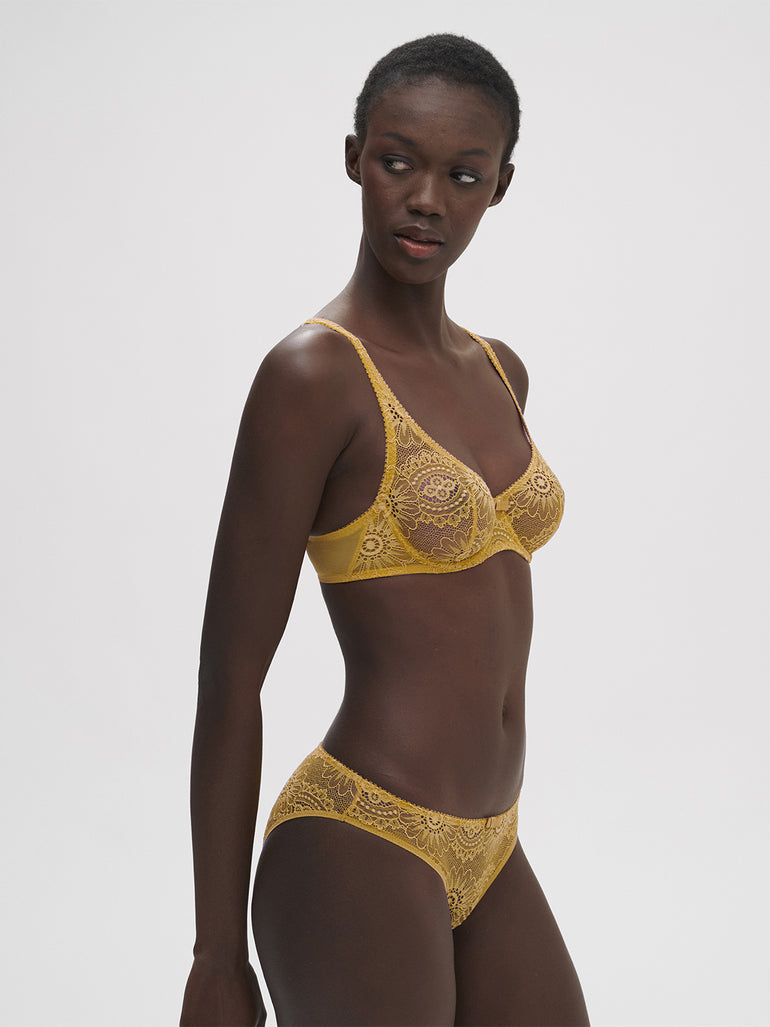 Soutien-gorge armatures décolleté galbé - Golden Yellow