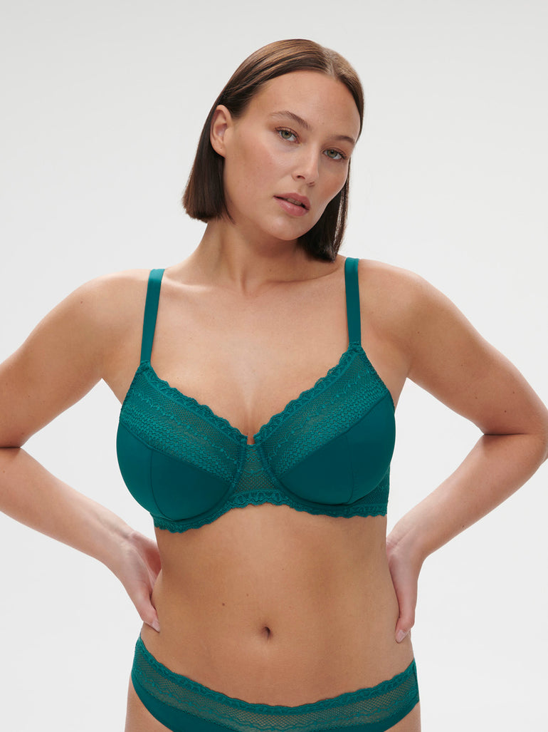 Soutien-gorge avec armature emboitant - Bleu Pavo