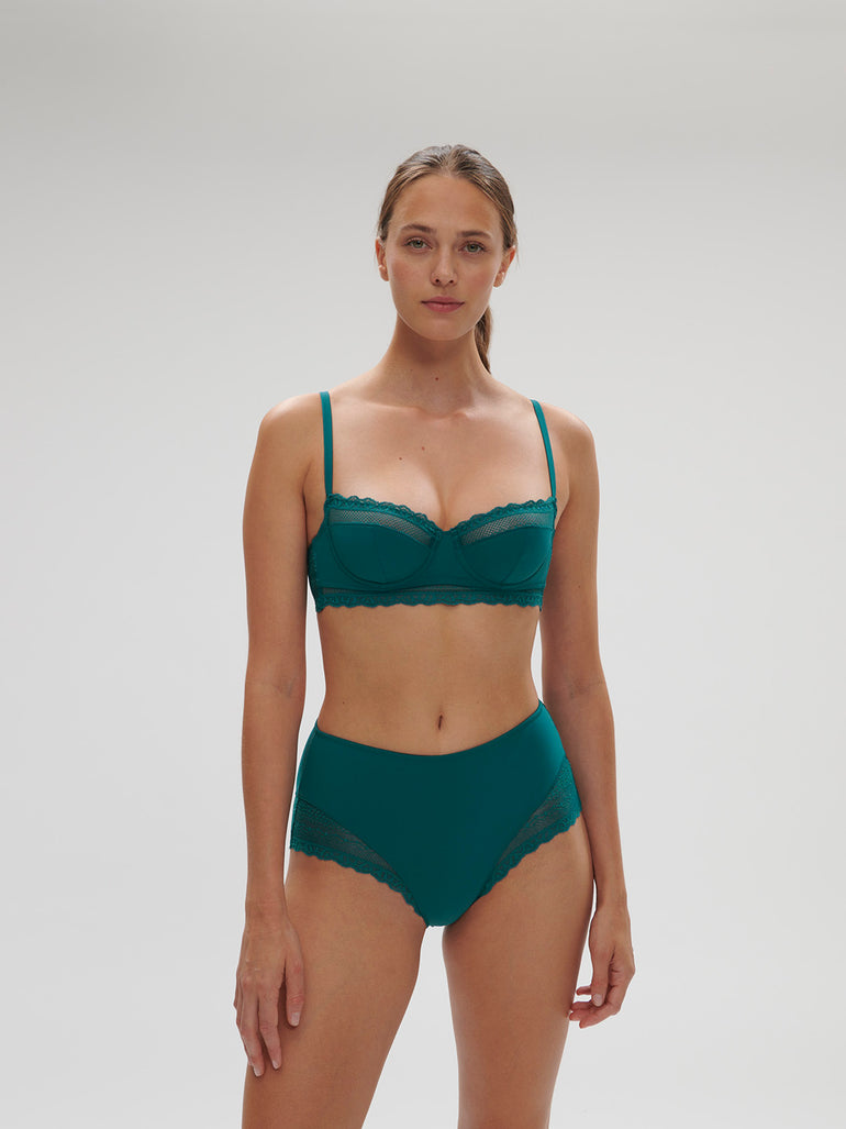Culotte taille haute - Bleu Pavo