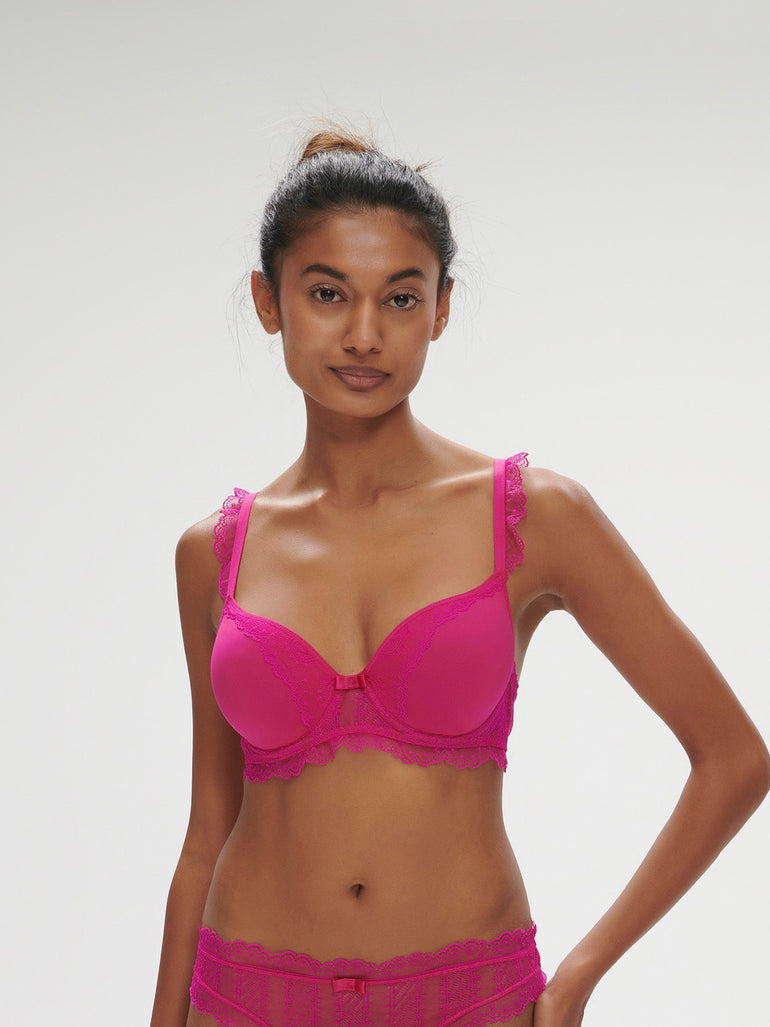 Soutien-gorge spacer décolleté plongeant - Rose Hibiscus