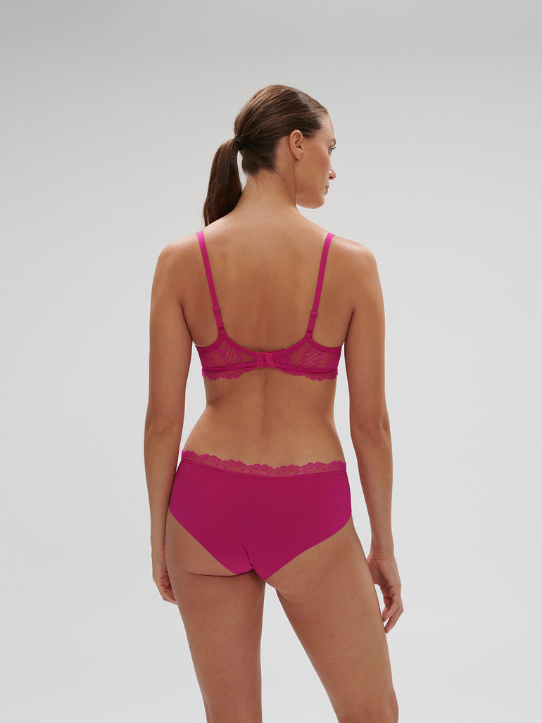 Soutien-gorge avec armature décolleté plongeant - Rose Hibiscus