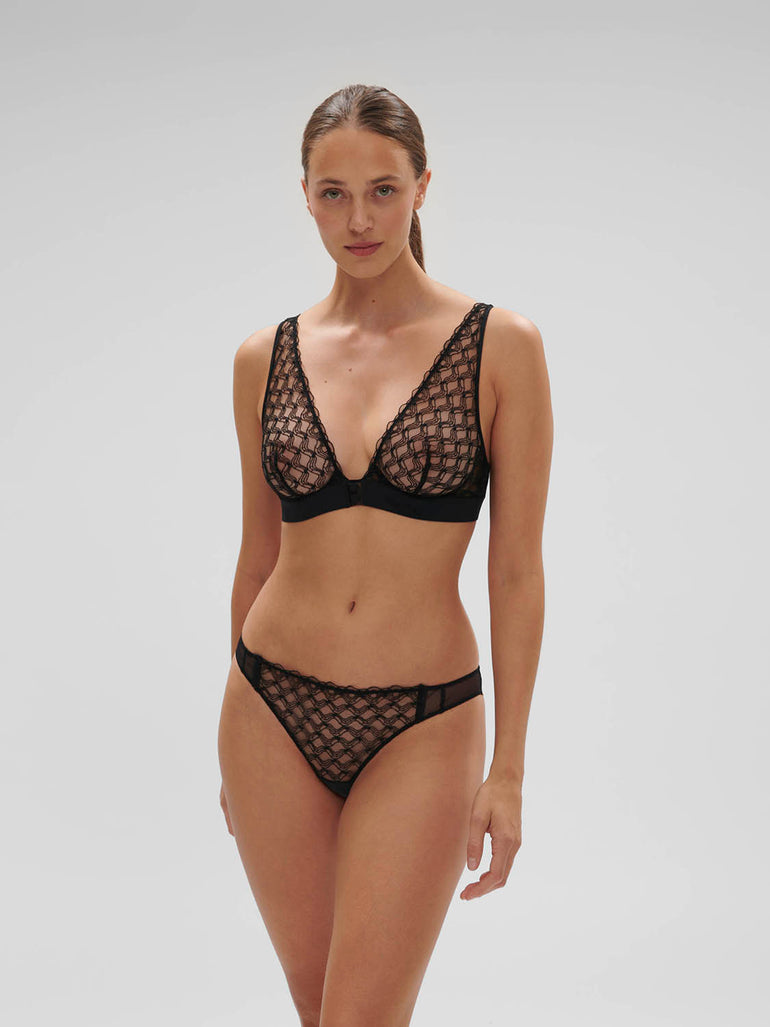 Soutien-gorge triangle avec armatures - Noir