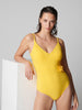 Maillot de bain 1 pièce bonnet mousse sans armature - Jaune Mimosa