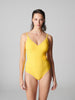 Maillot de bain 1 pièce bonnet mousse sans armature - Jaune Mimosa